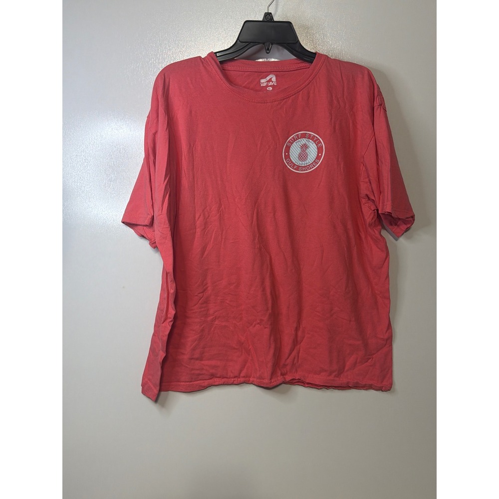 Surf Style Gulf Shores Alabama Salty Vibes Pineapple T-Shirt XL Coral Red